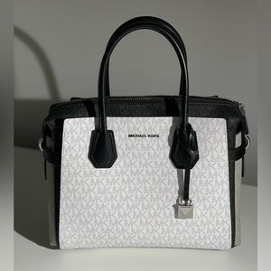 White and black Michael Kors bag